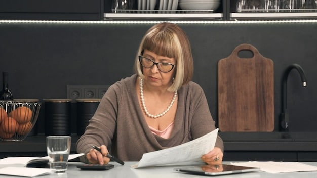 A person looking concerned while reviewing loan documents, symbolizing the stress of higher interest rates on personal finance.