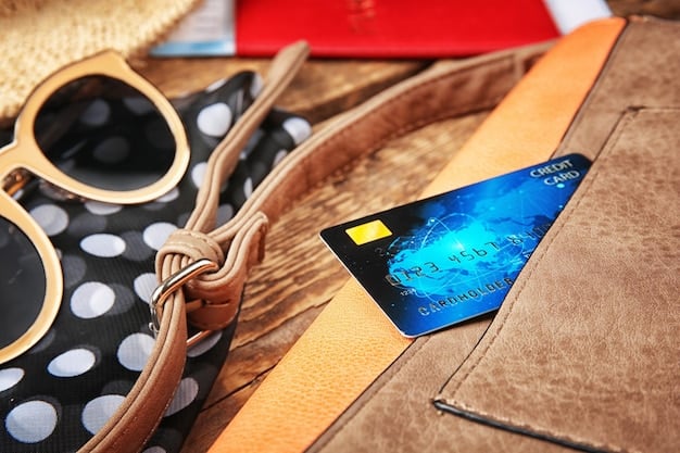 A detailed close-up of a credit card displaying its rewards program logo, with subtle cash back icons and travel destination images in the background to visualize different reward options.