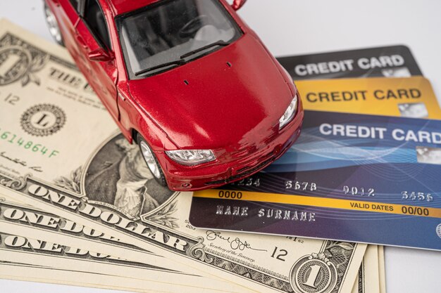 A visual representation of different types of credit accounts (credit card, mortgage, auto loan) arranged like building blocks to symbolize a diversified credit mix. The background is a clean, modern financial dashboard.