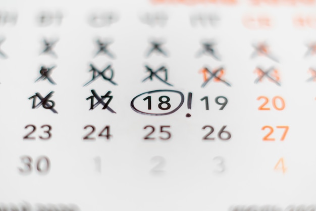 A close-up shot of a calendar page, with several dates circled, representing planned vacations and time off. The focus is on the planning and accrual of PTO days.