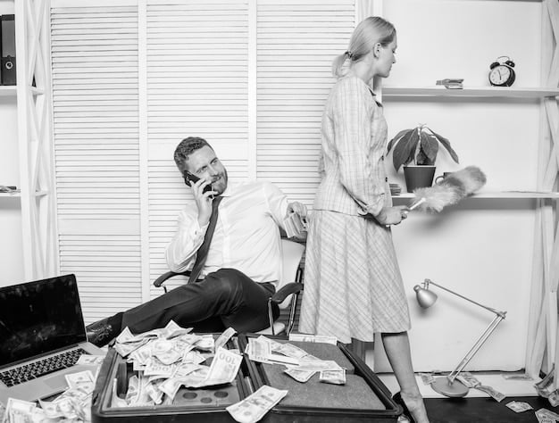 A split image showing contrasting scenes: on one side, stressed employees working in a cluttered office; on the other side, relaxed and happy employees participating in a guided meditation session in a bright, calming space. This visually represents the before-and-after transformation that wellness programs aim to achieve.