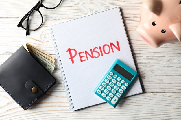 A close-up of a calculator next to a retirement plan document, symbolizing the calculation of 401(k) contributions and the planning involved in retirement savings.