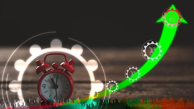 A graph illustrating a typical target date fund glide path, showing the percentage of stocks decreasing and the percentage of bonds increasing as time progresses towards the target retirement date.