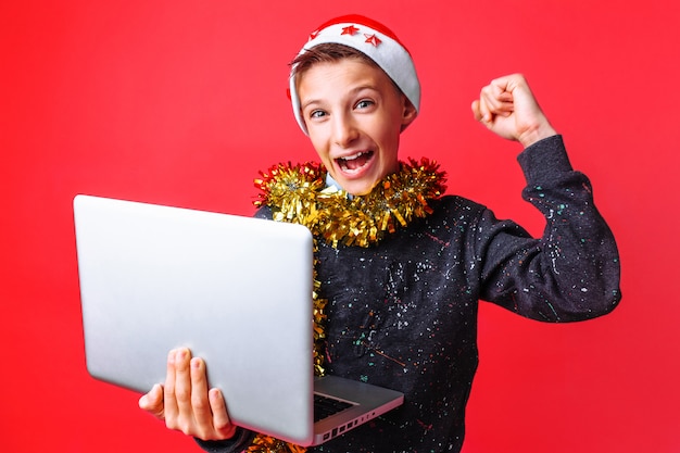 A student smiling and celebrating while looking at their laptop, confetti is falling, symbolizing success and achievement in their academic pursuits. The scene is bright and cheerful, reflecting the positive outcome of hard work and dedication.