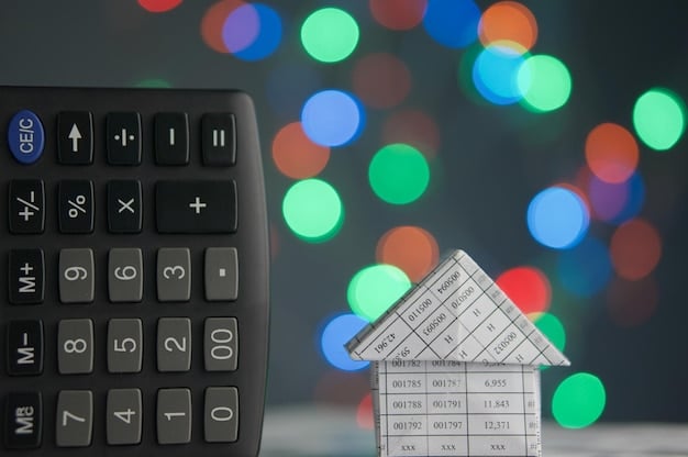A close-up shot of a calculator with mortgage-related calculations displayed, emphasizing the numerical analysis involved in refinancing decisions after a rate hike.