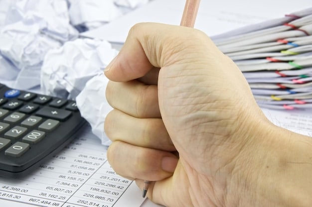 A close-up shot of confused hands holding tax forms and a calculator. The image highlights the complexity and potential frustration of tax preparation.